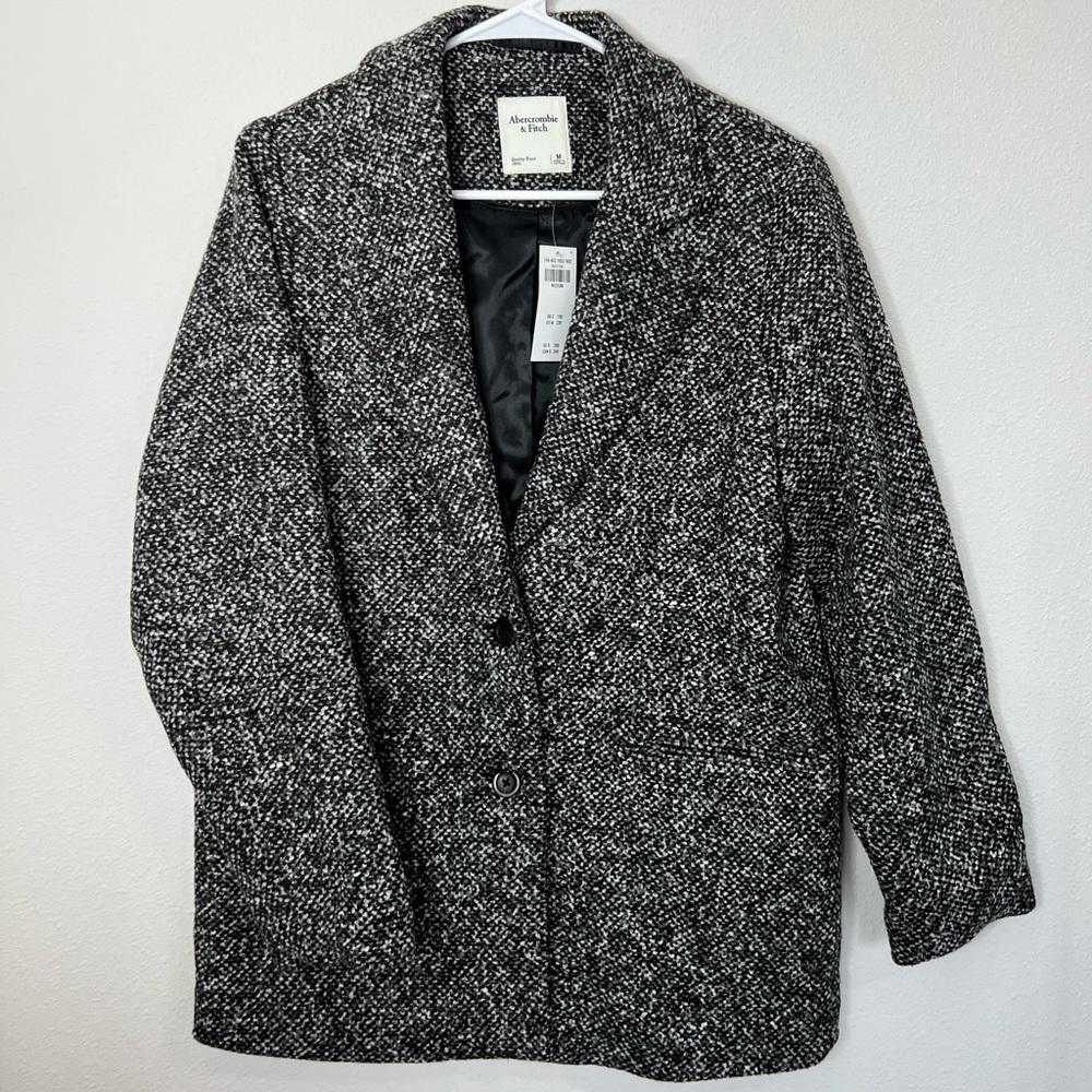 Abercrombie Coat - Black White and Gray